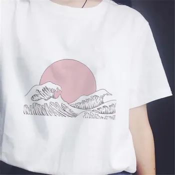 Maycaur Harajuku Juokinga Spausdinti Moterų Tshirts Vasaros Moterų Marškinėliai Mados Trumpas Rankovės Baltos Viršūnės Japonų Stiliaus marškinėliai Femme