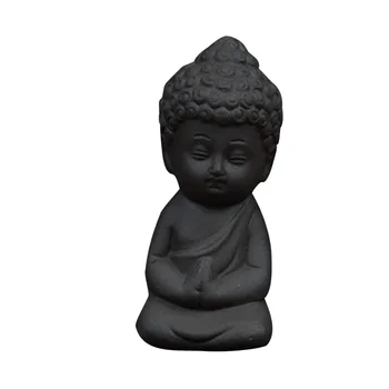 Mažai Budos Statulėlės Arbatos Pet Apdaila - Juodos Spalvos Keramika, Arbata Priedų