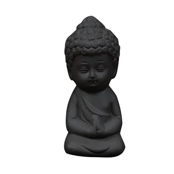 Mažai Budos Statulėlės Arbatos Pet Apdaila - Juodos Spalvos Keramika, Arbata Priedų