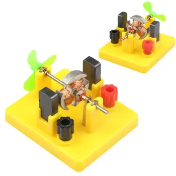 Mažas nuolatinės Srovės Variklio Modelis su Ventiliatoriumi Fizinė linija, Eksperimento Vaikams Žaislas Švietimo žaislai, vaikų dovanos, plastiko