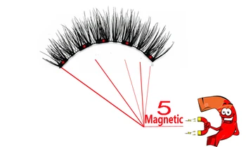 MB1P-6P Naujas 2 poras, 5 Magnetinis Blakstienos faux cils magnetique gamtos melagingą blakstienos storos Audinės blakstienos su 3D magnetas apvalus langelis