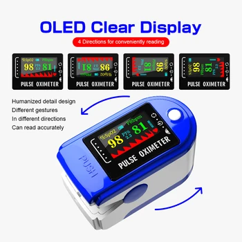 Medicinos Nešiojamų Piršto Pulse Oximeter Kraujo Deguonies Širdies ritmo Soties Metrų OLED Oximetro de Dedo Saturometro Stebėti