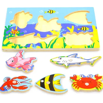 Mediniai Magnetiniai okeaninės Žvejybos Žaislas Žaidimas & Dėlionės Valdybos Juguetes Žuvų Magnetas Žaislas Švietimo Lauko Įdomus Vaikų Dovanų