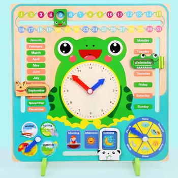 Mediniai Montessori Žaislas Laikrodis Kalendorius Orų Sezono Mėnesį Pažinimo Valdybos Vaikai Laiko Pažinimo Ikimokyklinio Švietimo Žaislas