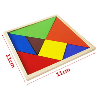 Mediniai Tangram 7 Gabalas Dėlionės Spalvinga Aikštėje IQ Žaidimas galvosūkis Pažangi Švietimo Juokingas Žaislas Vaikas Berniukų, Mergaičių