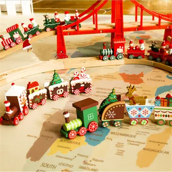Medinių Kalėdų Traukinys Ornamentu Kalėdinė Dekoracija Namuose Kalėdų Senelis Dovanų, Žaislų, Amatų Lentelė Navidad Deco Kalėdos 2021 Naujųjų Metų