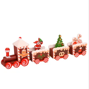Medinių Kalėdų Traukinys Ornamentu Kalėdinė Dekoracija Namuose Santa Lėlės Dovana Žaislai Amatų Lentelė Navidad Deco Kalėdos 2021 Naujųjų Metų