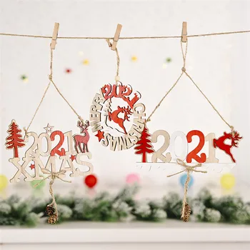 Medinė Briedžio Kalėdų Eglutės Pakabinti Pakabukas Ornamentai, Medžio Amatų Laišką plokštės, durys, durų Apdaila, Namų Navidad 2021 Kalėdos naujieji Metai