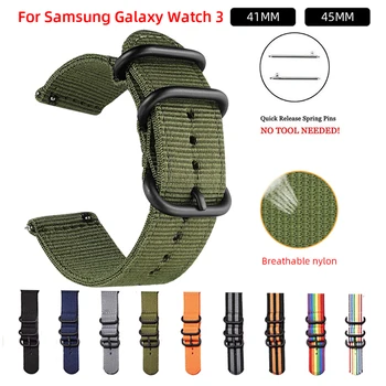 Medvilniniai Orui iš Nailono Virvutės Samsung Galaxy Žiūrėti 3 Juostos Amazfit 18mm 24mm 22mm 20mm Audinio, Klasikinis Žiūrėti Juosta