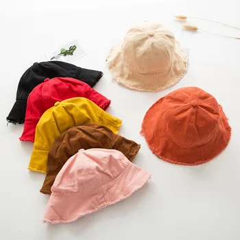 Medvilnės Kepurės Mergaitėms, Berniukams, Panama Vaikų Vasaros Solid Color Kids Kibirą Skrybėlės Atsitiktinis Lauko Kepurės Vasarą