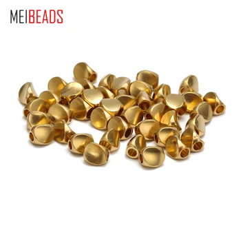 Meibeads 50pcs/daug 4.5 mm, Žalvario spalvos metalinės karoliukai Išgalvotas shilly granules apyrankės 