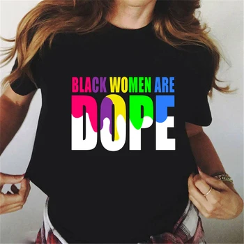 Melanino krūva Juokinga grafinis t marškinėliai black moterys dope laiškas spausdinti marškinėlius 90s geriausiais draugais marškinėlius moterų marškinėliai topai