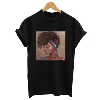 Melanino Moterų marškinėliai Poppin Aba Spausdinti Black Girl Estetinės Harajuku Viršuje Moterų Vasaros Drabužių 2019 Madinga T-shirt Femme