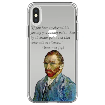 Meno Estetinių Vincent Van Gogh Žvaigždėtą Naktį gėlių Telefono dėklas Skirtas iphone 12 11 Pro Max X XR XS 8 7 6 6S Plius Mini Minkštas Viršelis