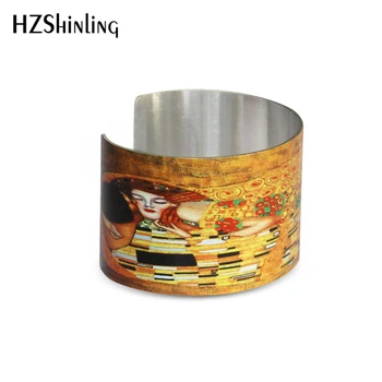 Meno Parodijuoja - Klimto manžetai Kiss Pinterest Klimto bangle Gustavo Klimto aliuminio rankų darbo apyrankė menas spausdinti bangle