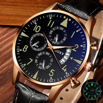 Mens Watch Laikrodis relogio masculino SOXY vyriški Laikrodžiai Klasikinis Aukso Kalendoriaus Kvarco Vyrų Kvarcinis Laikrodis Šviesos saati valandas
