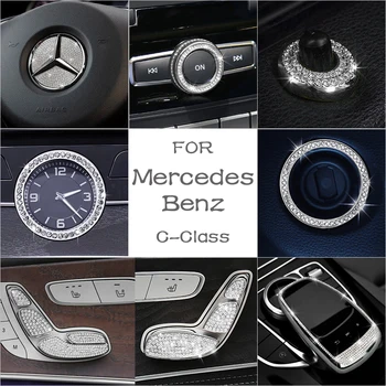 Mercedes Benz Aksesuarai C Class W204 W205 AMG Bling Lipdukas Interjero Detalių Apdailą, Apdailos Remonto Krištolas, Spindintis Sidabras