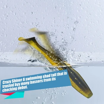 MEREDITH Žvejybos Masalas Crazy Shiner Shad 70mm 90mm 110mm 130mm Žvejyba Žvejybos Minkštas Jaukų Silikoniniai Masalai Wobblers Leurre Souple