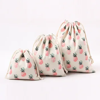 Merginos mažų šviežių medvilnės drobės maišelį užsakymą maišelis kišenės, raišteliu maišelį arbatos dovanų maišelis ananasų spausdinti