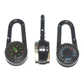 Metalinės Lauko Keychain Mini Kompasas dvipusis Alpinizmo Klavišą Sagtis Snap Kablys, Termometras, Kompasas, Karabinai