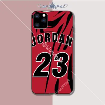 Michael krepšinio 23 Jordan juoda Silikono padengti atveju iphone, se 2020 6 6s 7 8 plus x xs max xr 11 12 pro max funda