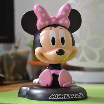 Mickey Minnie Mouse Žaislai Bobble Head Mikė Pūkuotukas Pvc Modelis Purtant Galva Lėlės, Automobilių Dekoras Apdailos Žaislas Vaikams Gimtadienio Dovana