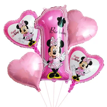 Mickey Minnie Temą Folija Balionų Šalis, Dekoruoti Širdelės Formos Balionas Baby Shower Vaikams Gimtadienio Prekes