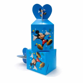 Mickey Mouse Popieriaus Saldainių Dėžutė Happy Birthday Party Apdailos Džiaugtis Temą Šalies Prekių Vaikams Mėlyna Festivalis Mickey Berniuko, Nustatyti