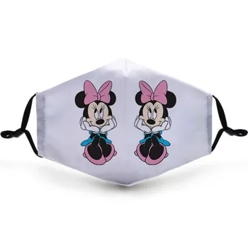Mickey Mouse veidui Pm 2.5 Filtras Suaugusiųjų Animacinių filmų Minnie Skalbti Anti-rūko Burną Daugkartinio naudojimo Animacinių filmų Kaukė Disney Apdaila