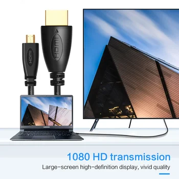 Micro HDMI-suderinama Laidas paauksuoti 1.4 V 3D 1080P Kabelis 1m 1,5 m 3m 5m HDTV Projektorius XBox Tablet