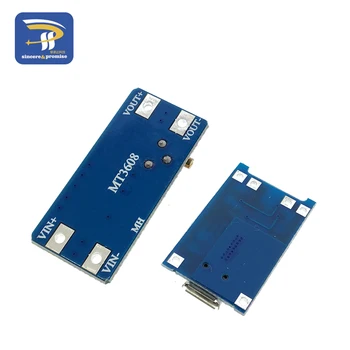Micro USB 5V 1A 18650 TP4056 Ličio Baterija, Kroviklio Modulis Įkrovimo Lenta Su Apsauga + MT3608 2A DC-DC Žingsnis Iki Skaičiuoklė
