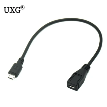 Micro USB Vyrų ir Moterų USB 2.0 Trumpas Kabelis Konverteris Extension Adapter 25cm 50cm 150cm
