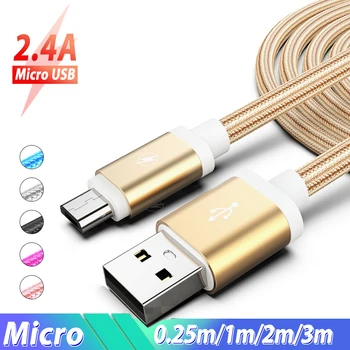 Micro USB, Įkroviklio Laidas Microusb Kabelis Cavo Micro Usb Samsung A10 M10 A6 A7 2018 Lenovo 1/1.5/2/3 Metrų Mobiliųjų Telefonų Kroviklį