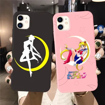 Mielas Animacinių filmų Sailor Moon Telefono dėklas Skirtas iPhone 8 7 6S 6 Plius Galinį Dangtelį 