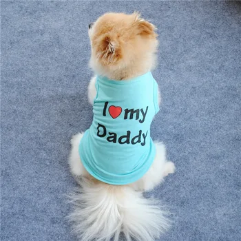 Mielas aš MYLIU SAVO MAMA TĖTIS Šunų Drabužius Komfortą Pet Kostiumo Liemenė Šuniukas Katės Kailio Drabužiai, Šunų T-shirt Naminių Reikmenys