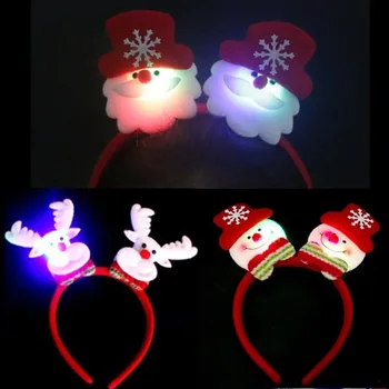 Mielas Kalėdų Senio Elnių, Sniego Lokys 1PC LED Šviesos Kalėdų Suaugusių Vaikų Papuošalų, Dekoro Lankelis Reikmenys #20
