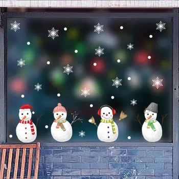 Mielas kalėdų Senį Restoranas Mall Apdailos Sniego Stiklo Sienų, Langų Lipdukus 