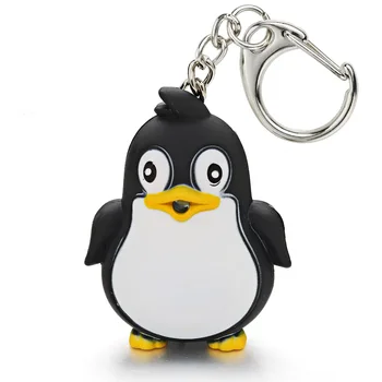 Mielas Pingvinas paketų prižiūrėtojų raktinę LED Žibintuvėlis Su Garso, Šviesos Pulteliais Vaikams, Žaislų, Dovanų Įdomus Gyvūnų Keyholder Fashlight Keychain K391