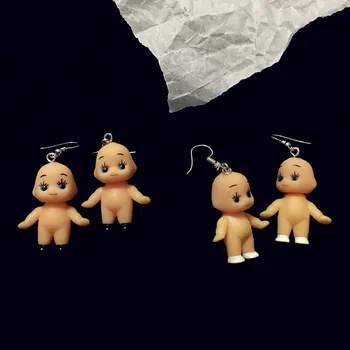 Mielas Rankų darbo Animacinių filmų Baby Doll Tabaluoti Lašas Auskarai Moterims Mergina Kawaii Unikalus Auskarai Juokingas Cool Papuošalai Dovana