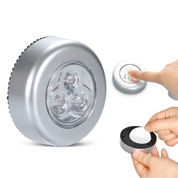 Mini 3 LED Siena Šviesos Virtuvės Spinta Spinta Apšvietimo Lipdukas Bakstelėkite Palieskite Lempa, Maža Virtuvė Kabineto Spintos Apšvietimas Naktį Šviesos