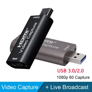Mini 4K Video Capture Card 1080P 60fps HDMI USB 3.0-2.0 Vaizdo Įrašymo Langelį Žaidimas DVD vaizdo Kamera Live Transliacijos Transliacijos