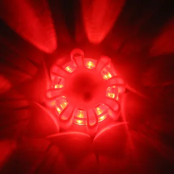 Mini 8* LED Avarines Blyksnius Raudona Kelių Inkstų Magnetinio Mirksinti Įspėjamoji Naktį Žibintai Pakelės Disko Švyturys Automobilių Sunkvežimių Valtis