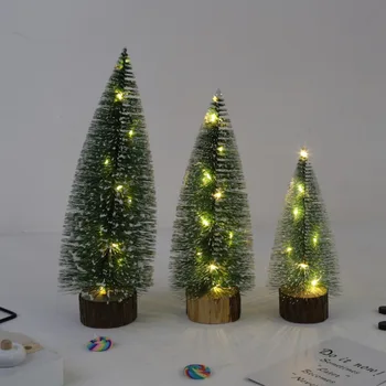 Mini eglutę, Mažų Kedro darbalaukio Kalėdų Eglutė LED Spindinčią eglutę Naujųjų Metų Namų Puošybai