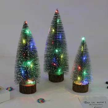 Mini eglutę, Mažų Kedro darbalaukio Kalėdų Eglutė LED Spindinčią eglutę Naujųjų Metų Namų Puošybai