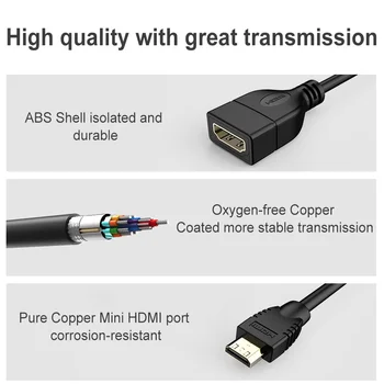 Mini HDMI 1080P 3D Efektas Mini HDMI į HDMI Kabelis, Vyrų ir Moterų Tablet HDTV Projektorius Mini HDMI Išplėtimo Konverteris Adapteris