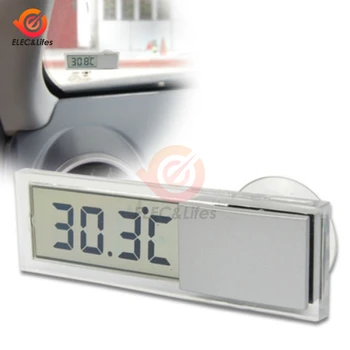 Mini LCD Skaitmeninis Gyvis Termometras Automobilių Automatinis Temperatūros matavimo Lango Patalpų lauko termometras, Smart Temperatūros Testeris