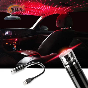 Mini LED Automobilio Stogo Star Naktį Žibintai Projektoriaus Šviesos Interjero Aplinkos Atmosferą Galaxy Lempos Apdailos Šviesos USB Kištukas