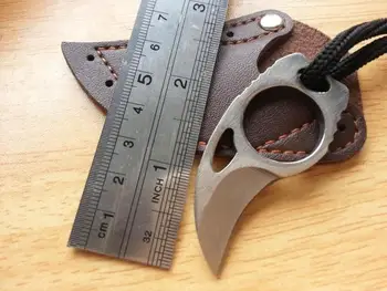 Mini MC Kišenėje Karambit su odos apvalkalas cutter nešiojamų letena peilį įrankis Lauko stovykla įtaisą Išgyventi lauke paketo atidarytuvas atvira