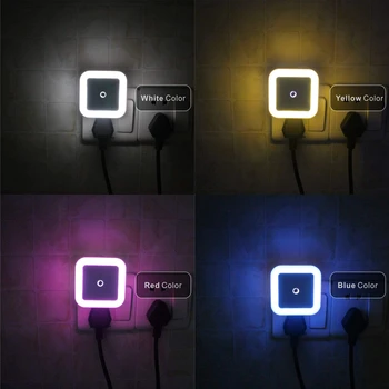 Mini Naktį Šviesos diodų (LED Šviesos Jutiklis Kontrolės 110V, 220V, ES, UK, JAV Plug naktinė lempa Lempa, Vaikams, Vaikų, Miegamojo, Vonios kambario Apšvietimas