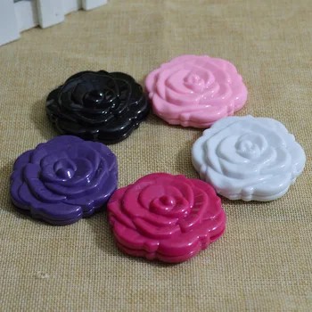 Mini Retro Vintage Rose Gėlių Formos 3D Stereo Dvipusis Kosmetikos Makiažas Kompaktiškas Veidrodis, 4 Spalvas pasirinkti